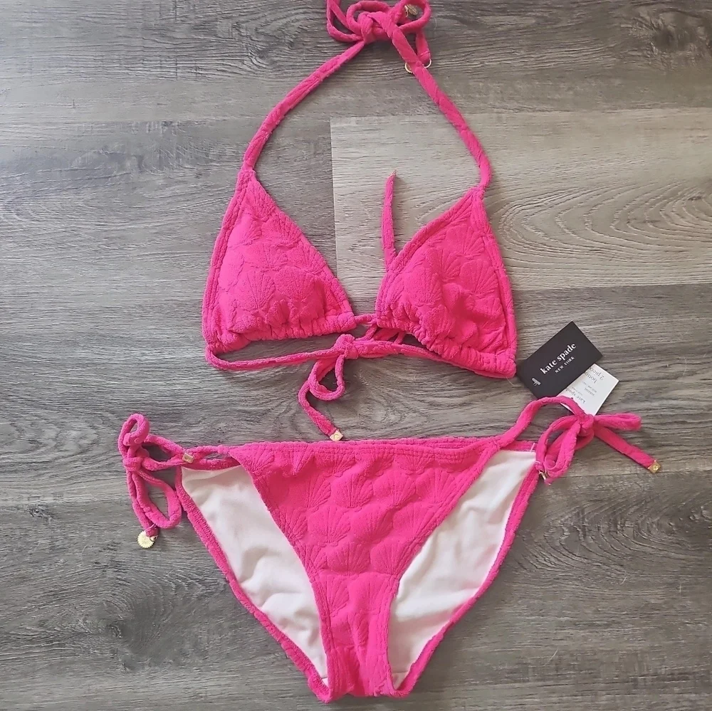 Kate Spade Halter Bikini Top & Classic Bikini Bottom 2 Pieces Swimsuit XL NWT